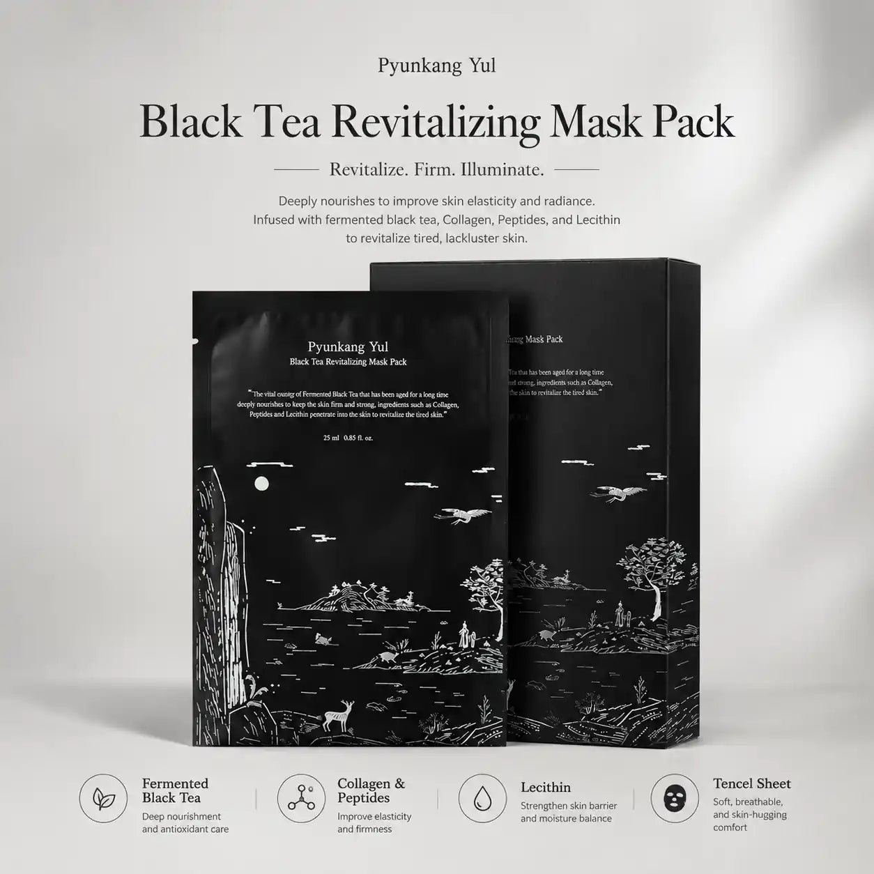 Pyunkang Yul Black Tea Revitalizing Mask Pack x 10ea 25ml
