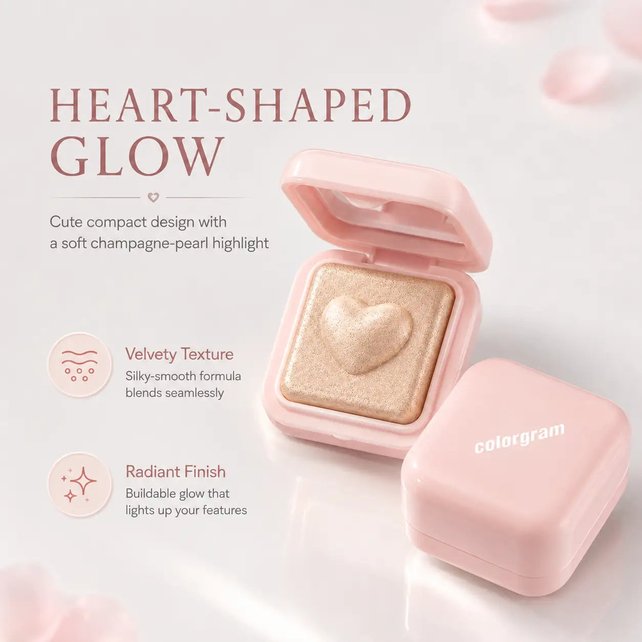 Colorgram Milk Bling Heartlighter 01 Peach Heart