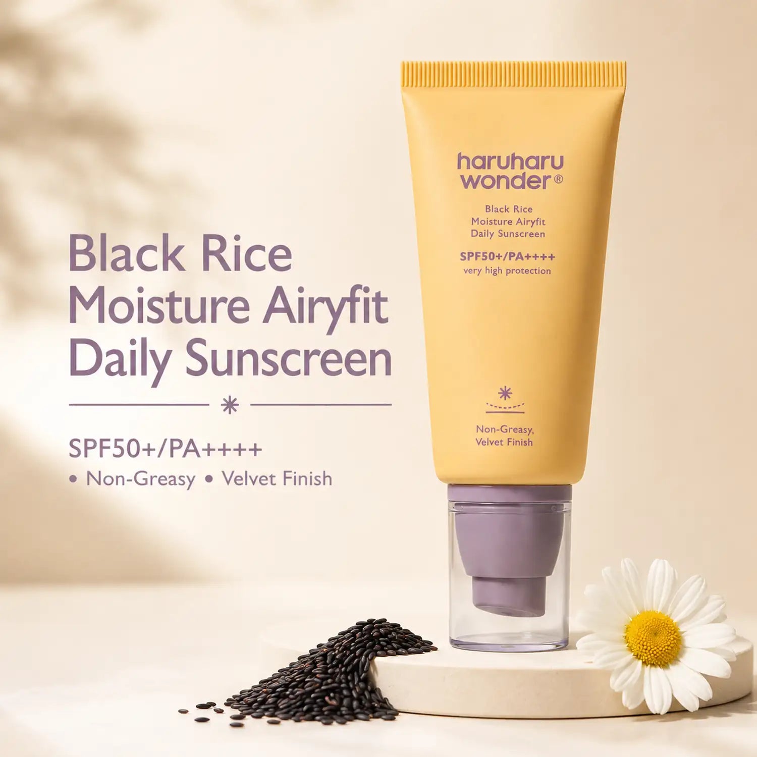 Haruharu Wonder Black Rice Moisture Airyfit Daily Sunscreen SPF50+ PA++++ 50ml