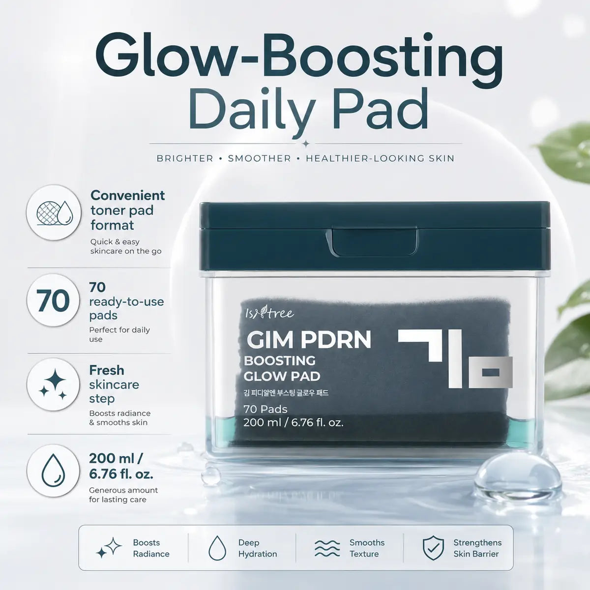 Isntree Gim PDRN Boosting Glow Pad 70ea 200ml