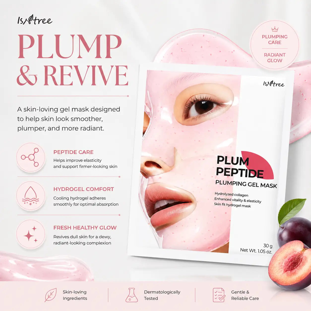 Isntree Plum Peptide Plumping Gel Mask 30g