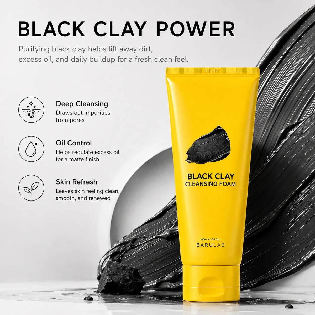 BARULAB Black Clay Cleansing Foam 100ml