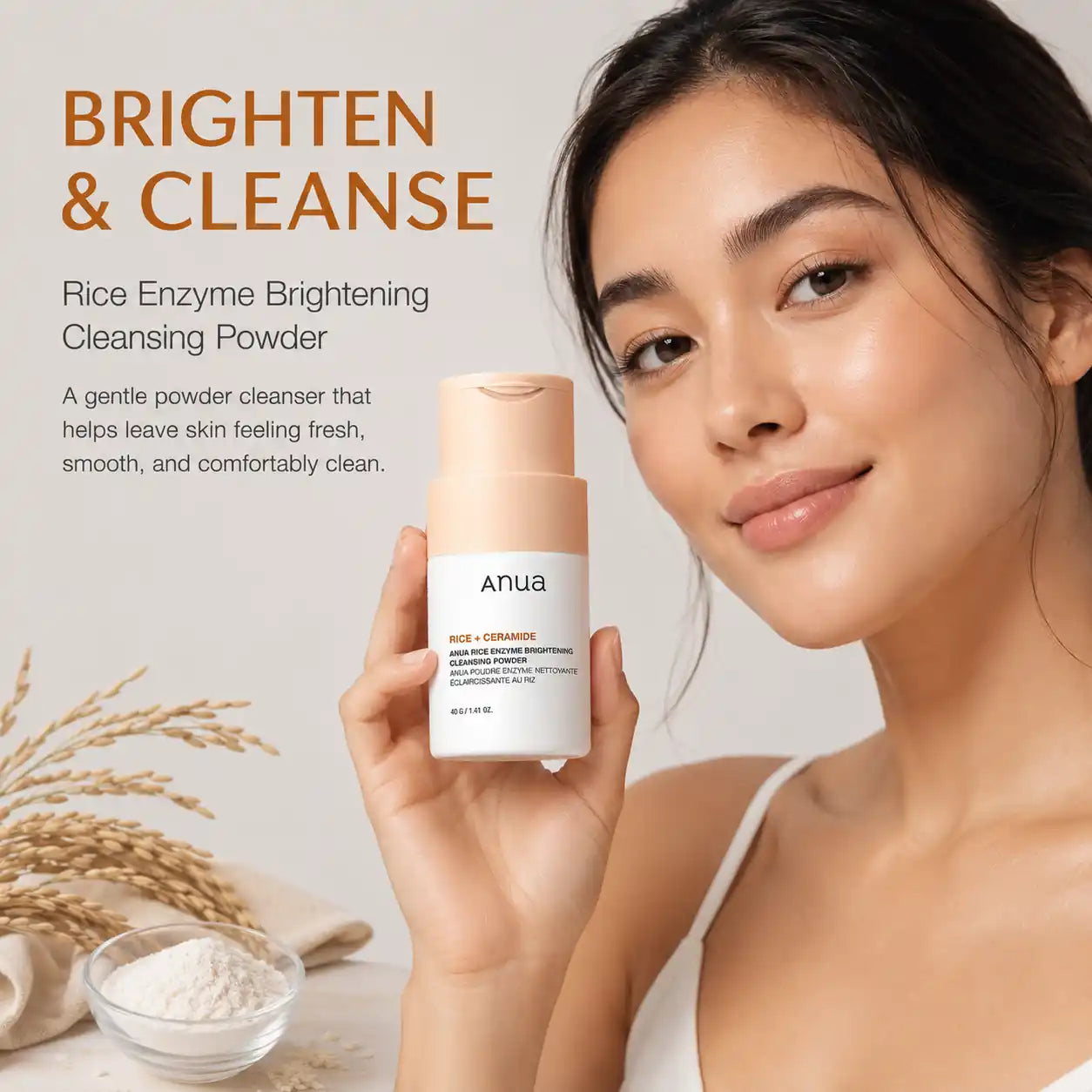 ANUA Rice Enzyme Brightening Cleansing Powder Base 40g