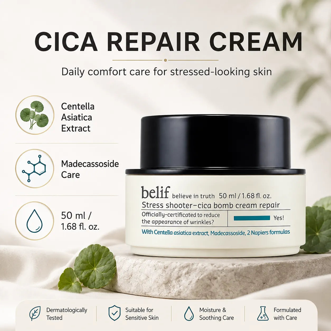 belif Stress Shooter Cica Bomb Cream Repair 50ml