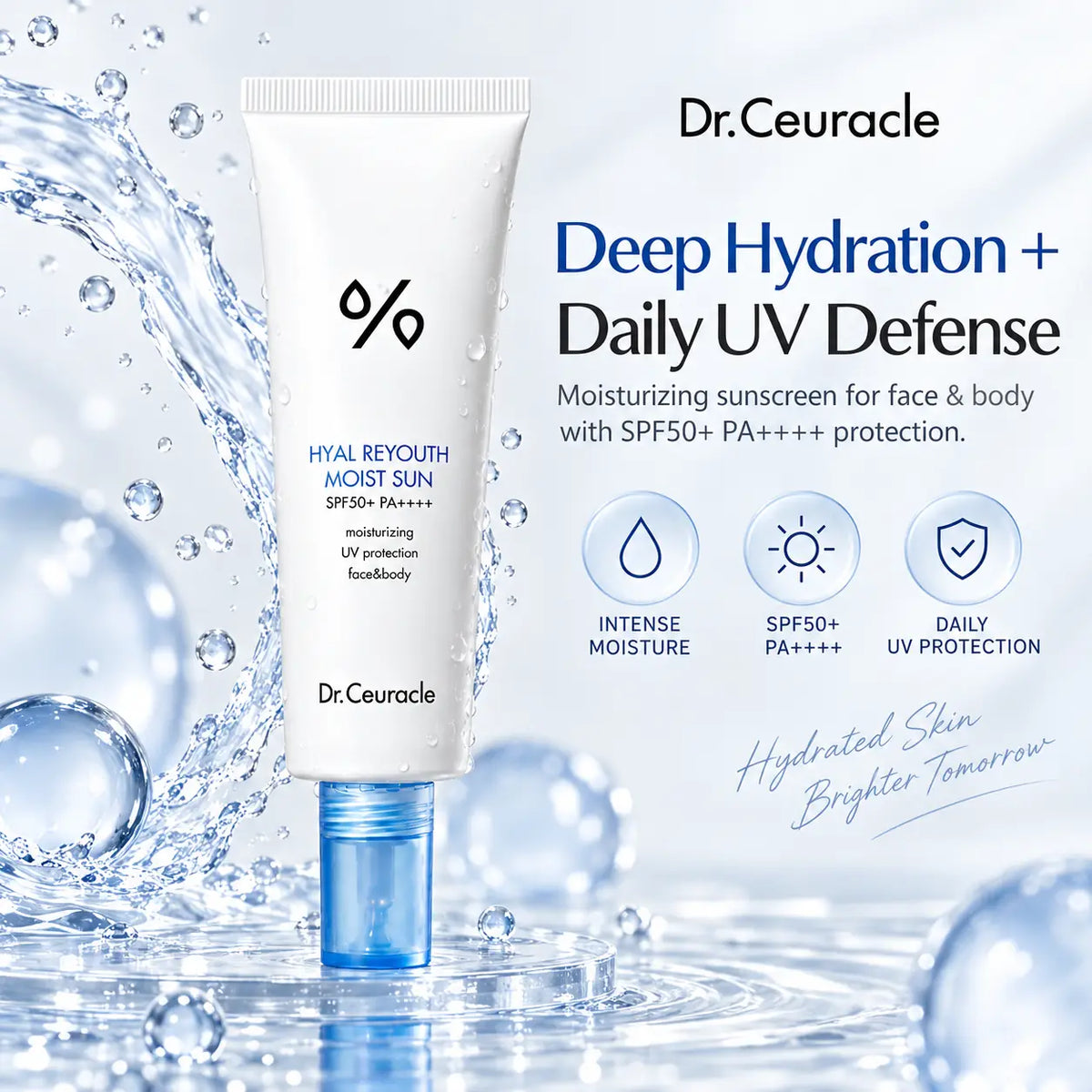 Dr. Ceuracle Hyal Reyouth Moist Sun SPF50+ PA++++ 50ml