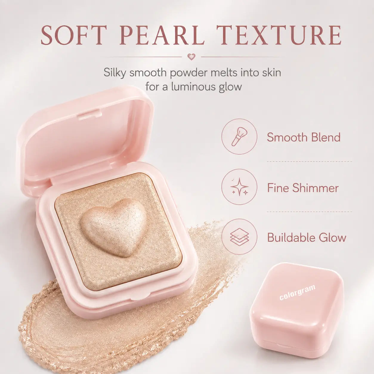 Colorgram Milk Bling Heartlighter 01 Peach Heart