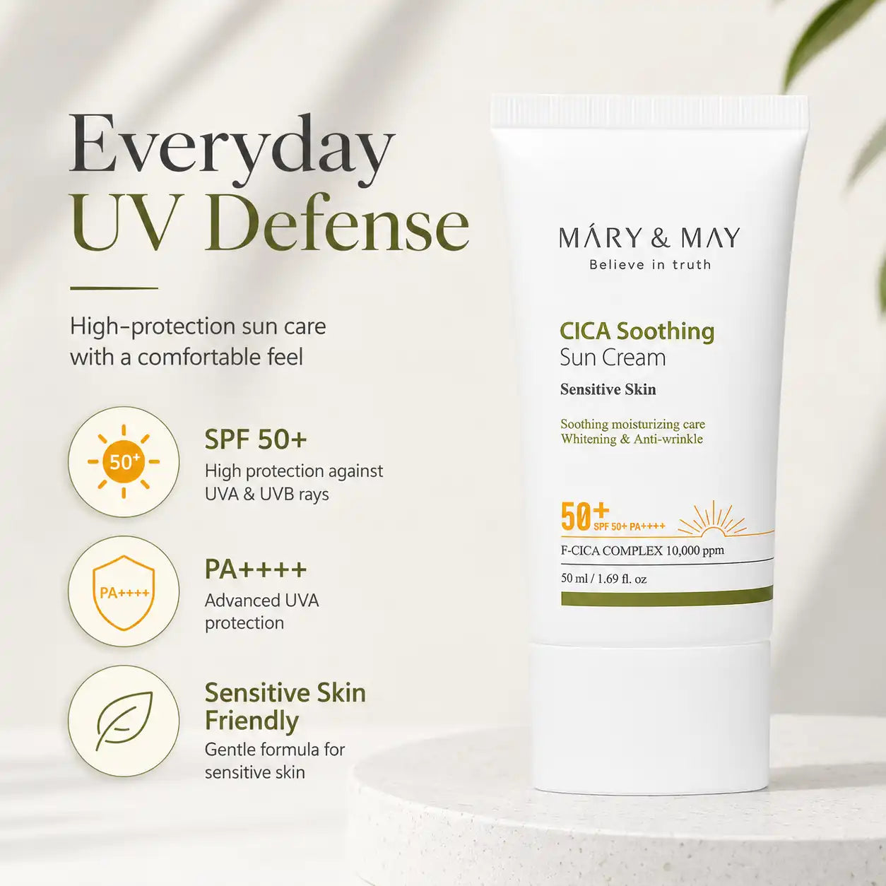 Mary&May CICA Soothing Sun Cream SPF50+ PA++++ 50ml