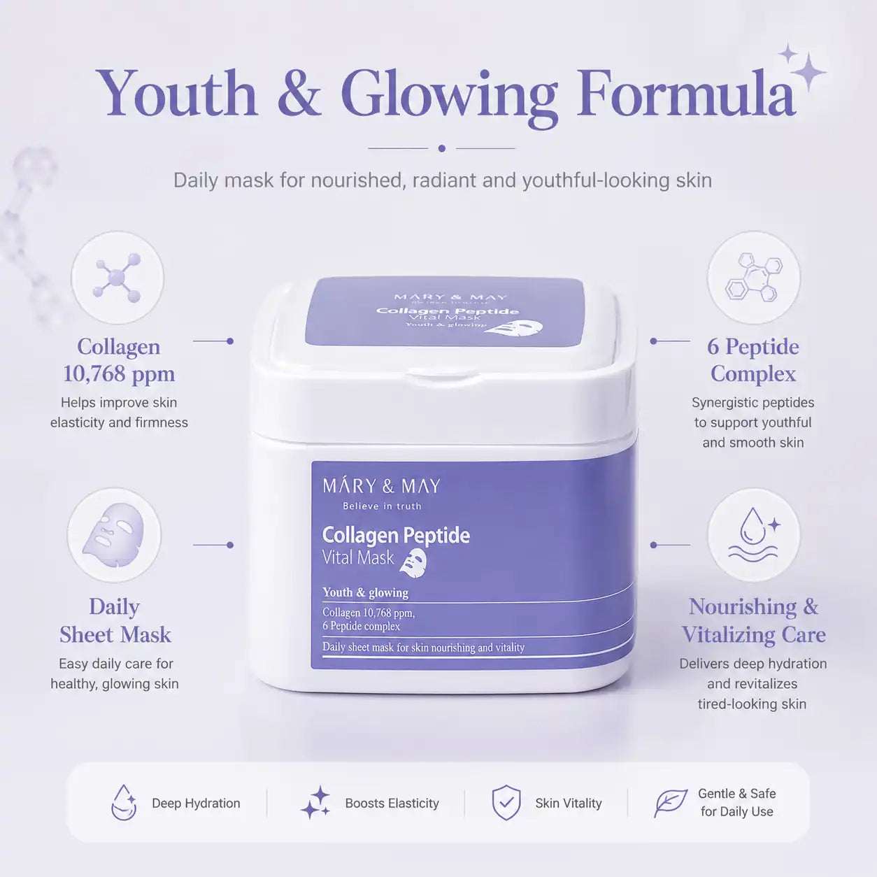 Mary&May Collagen Peptide Vital Mask 30ea 400g