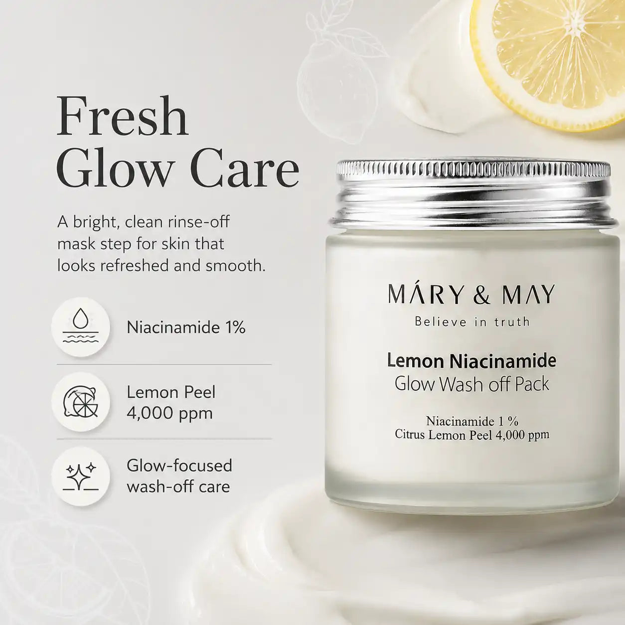 Mary&May Lemon Niacinamide Glow Wash Off Pack 125g