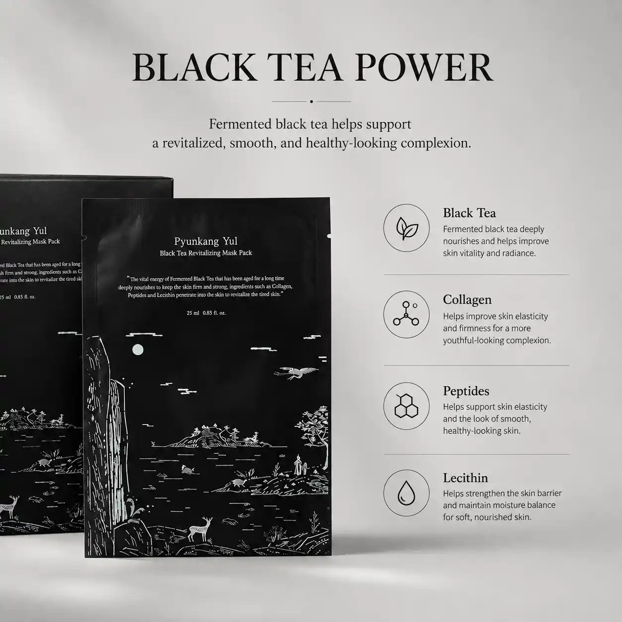 Pyunkang Yul Black Tea Revitalizing Mask Pack x 10ea 25ml