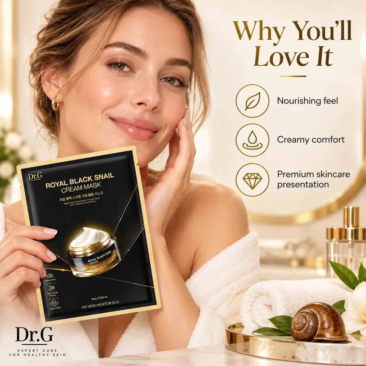 Dr.G Royal Black Snail Cream Mask 16g Nail Polish Nail Color 1ea 16g
