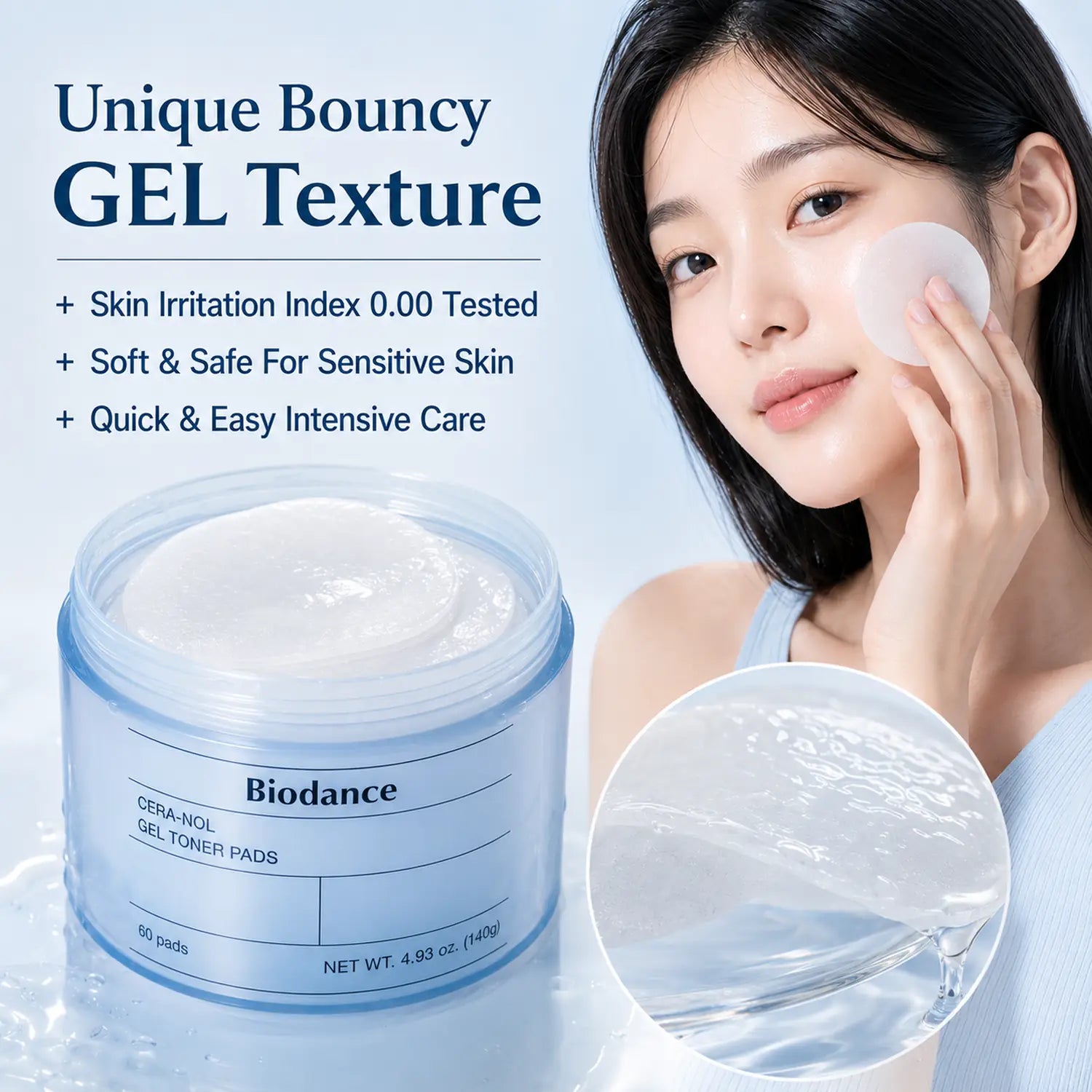 BIODANCE Cera Nol Gel Toner Pads 60 Pads