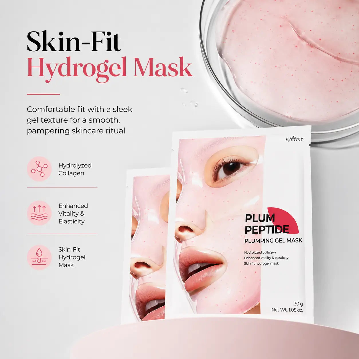 Isntree Plum Peptide Plumping Gel Mask x4 30g