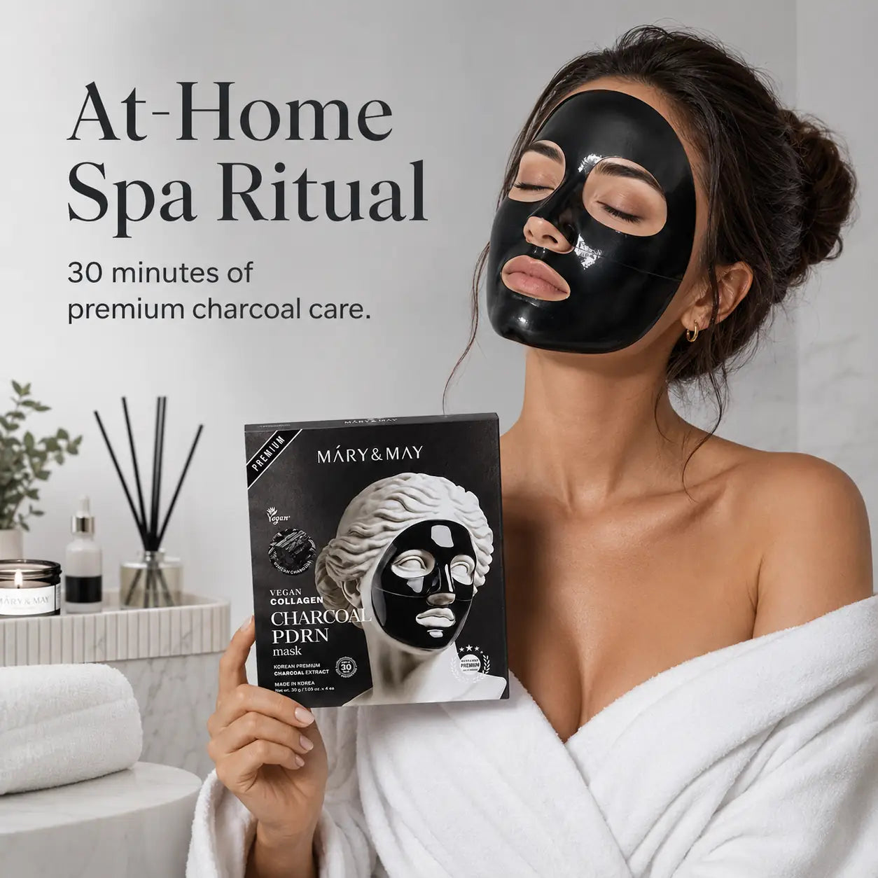 Mary&May Vegan Collagen Charcoal PDRN Mask ( x4) 30g 30g x4