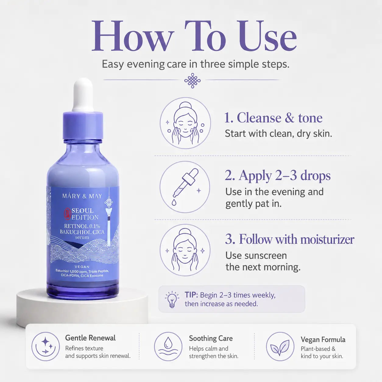 Mary&May Retinol 0.1% Bakuchiol CICA Serum 80ml
