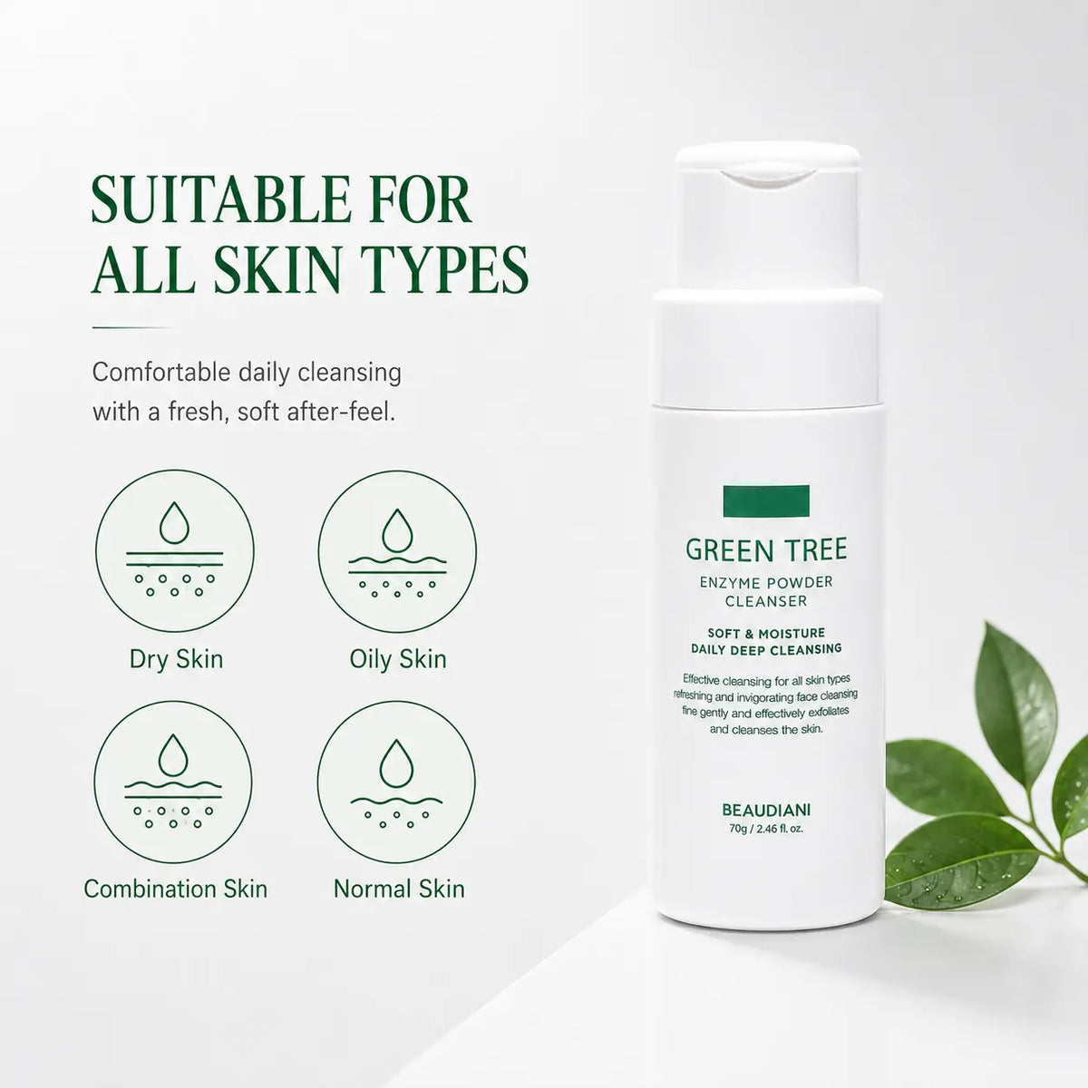 BEAUDIANI Green Tree Enzyme Powder Cleanser Base 70g