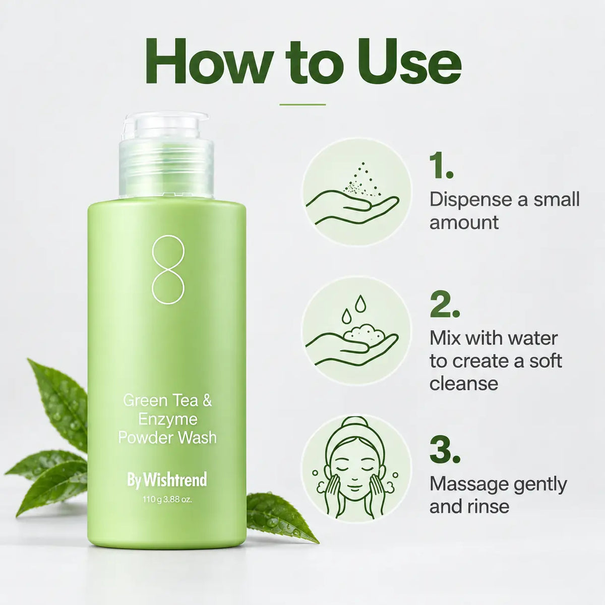 By Wishtrend Green Tea & Enzyme Powder Wash Base 110g
