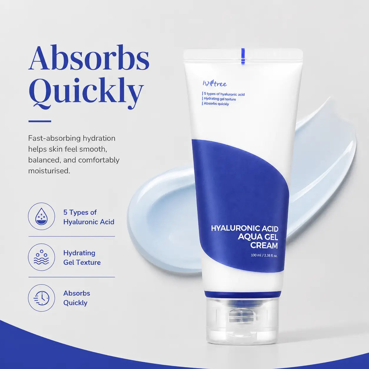 Isntree Hyaluronic Acid Aqua Gel Cream Moisturiser 100ml