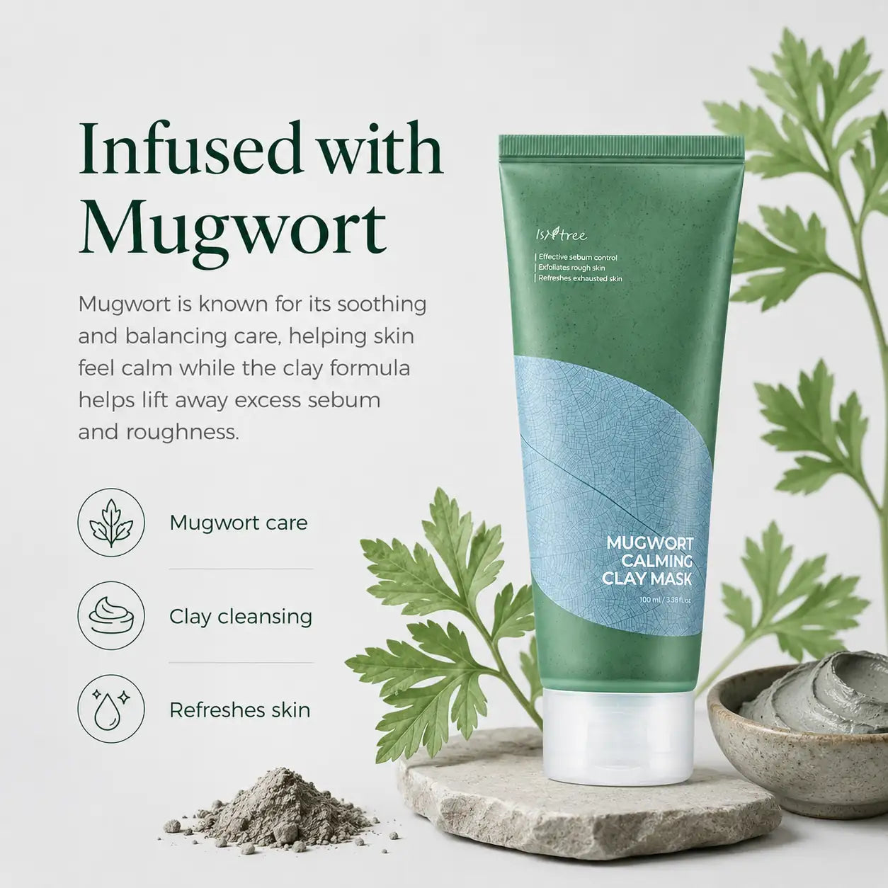 Isntree Mugwort Calming Clay Mask 100ml