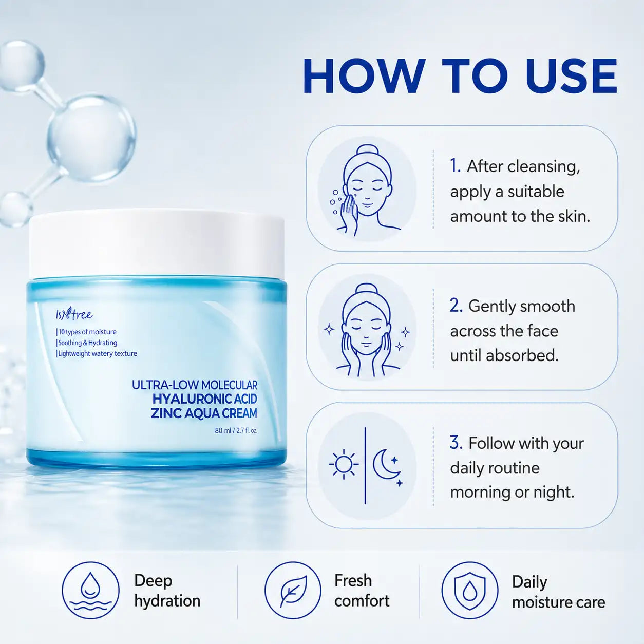Isntree Ultra Low Molecular Hyaluronic Acid Zinc Cooling Pad 60ea