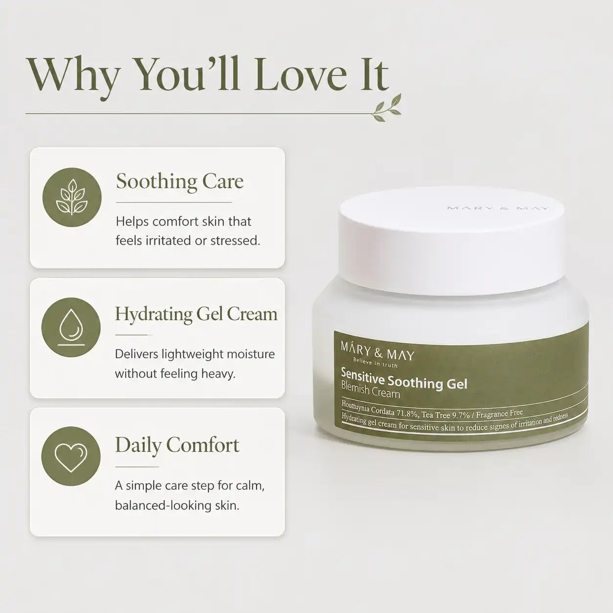 Mary&May Sensitive Soothing Gel Cream 70g