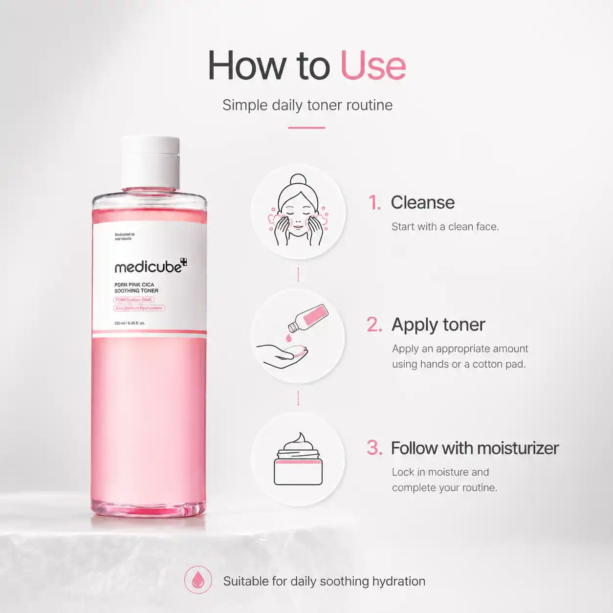 Medicube PDRN Pink Cica Soothing Toner 250ml