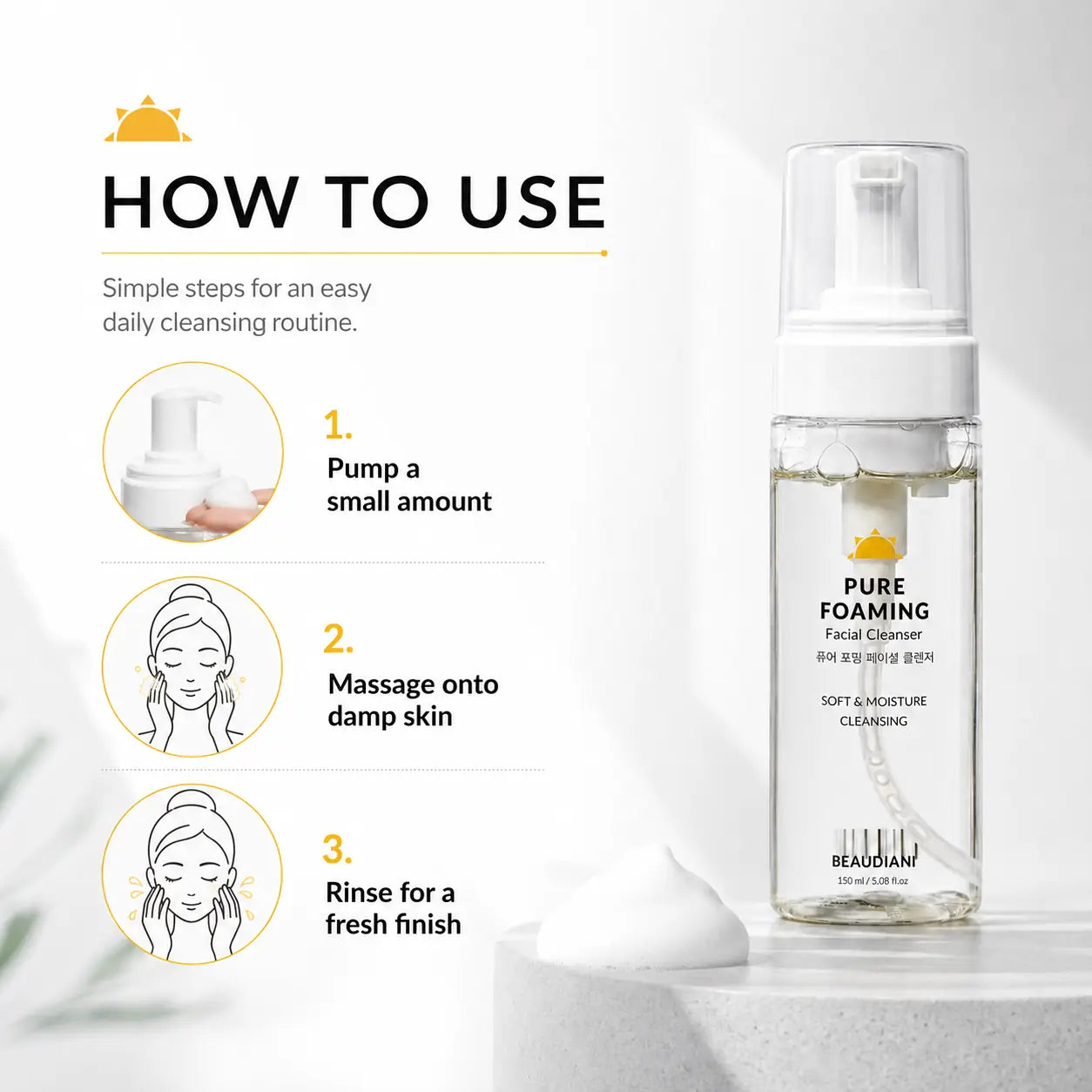 BEAUDIANI Pure Foaming Facial Cleanser 150ml