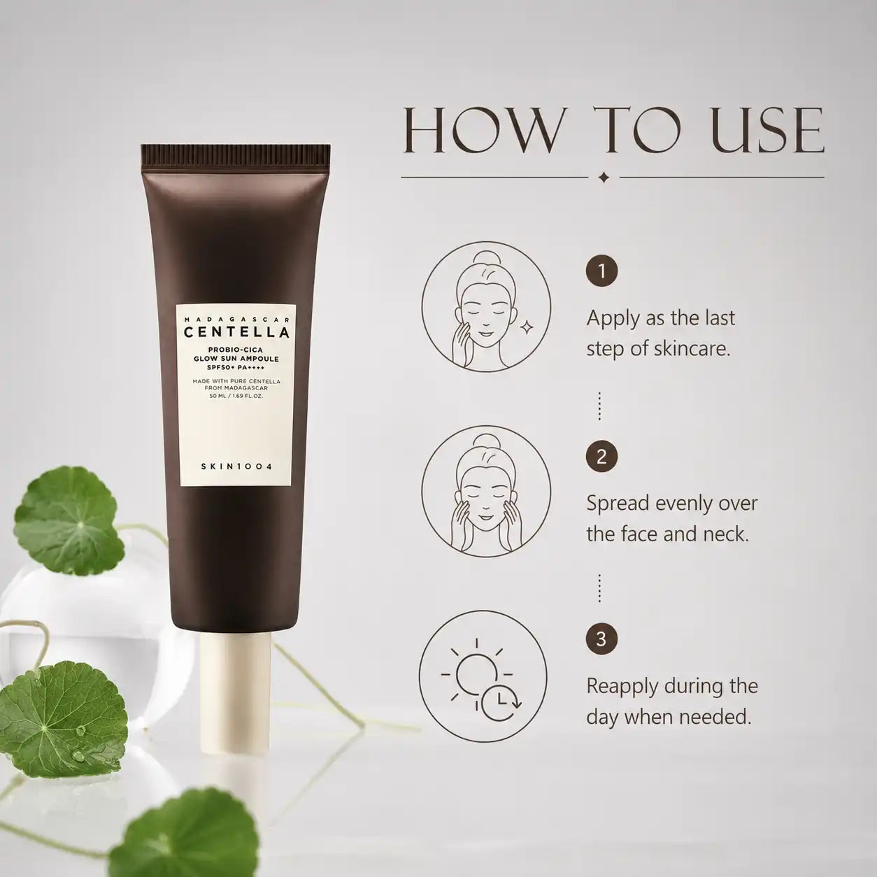 SKIN1004 Madagascar Centella Probio-Cica Glow Sun Ampoule 50ml