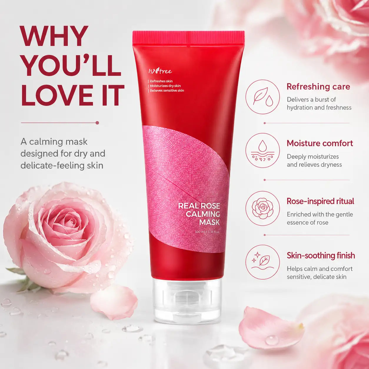 Isntree Real Rose Calming Mask 100ml