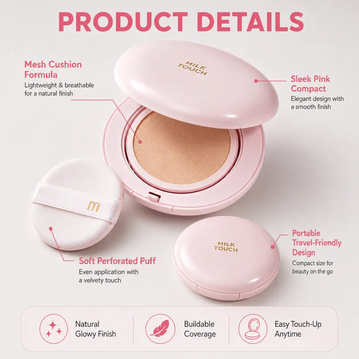 Milk Touch All Day Skin Fit Milky Glow Cushion 15G