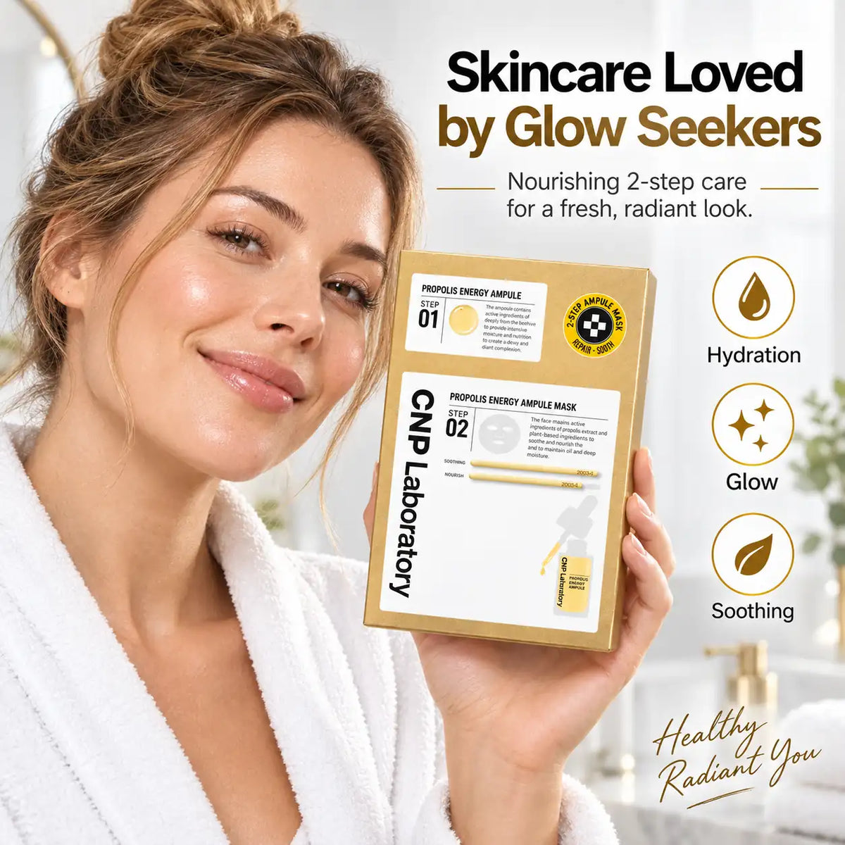 CNP Laboratory 2 Step Propolis Energy Active Ampule Mask ( ) 5 Sheets