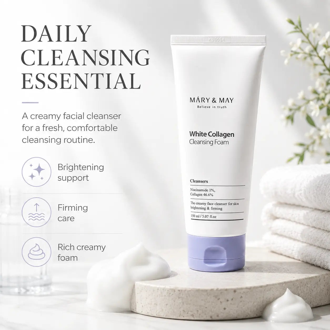 Mary&May White Collagen Cleansing Foam 150ml