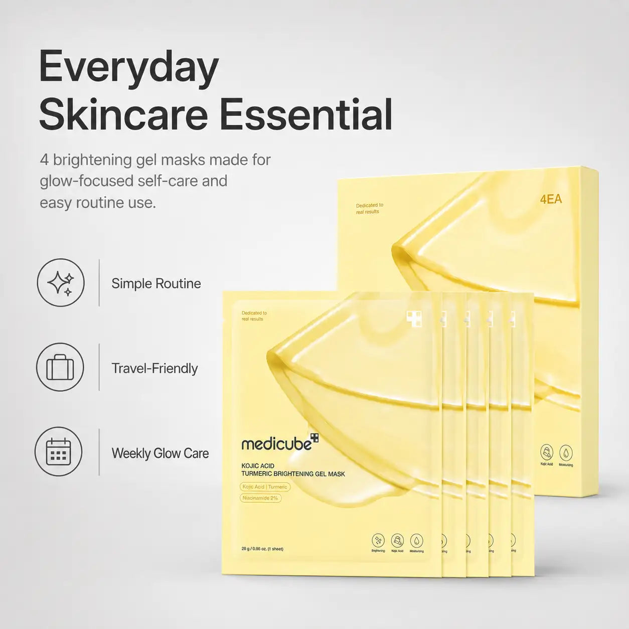 Medicube Kojic Acid Turmeric Brightening Gel Mask 4ea