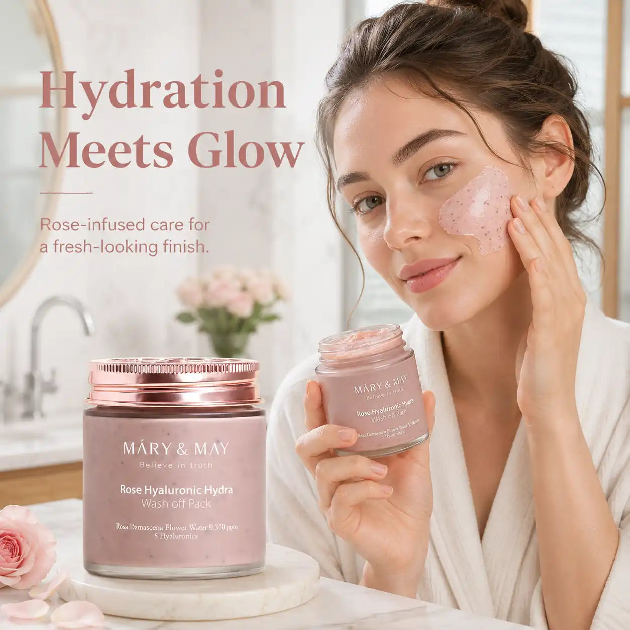 Mary&May Rose Hyaluronic Hydra Wash Off Pack 125g