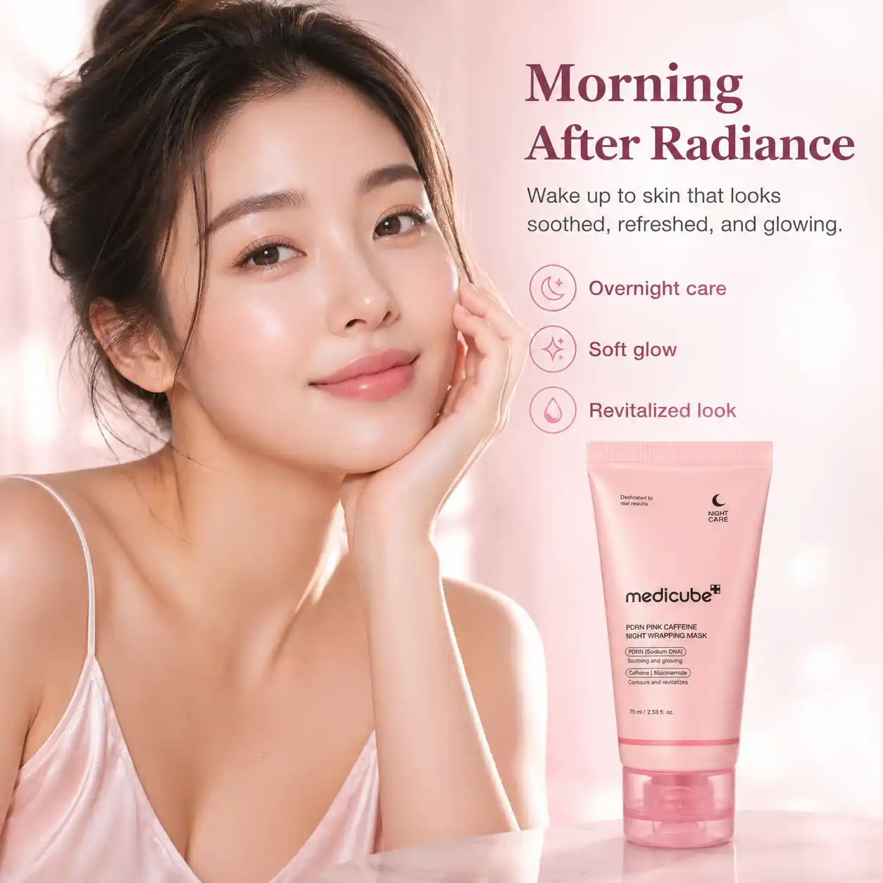 Medicube PDRN Pink Caffeine Overnight Wrapping Mask 75ml