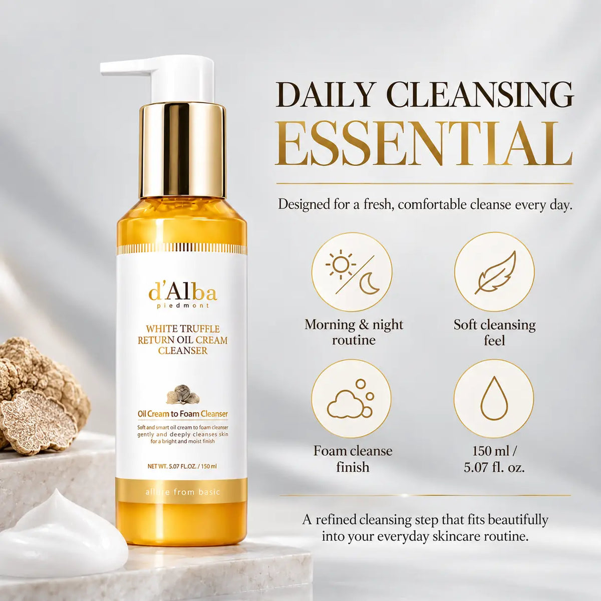 d'Alba White Truffle Return Oil Cream Cleanser 150ml