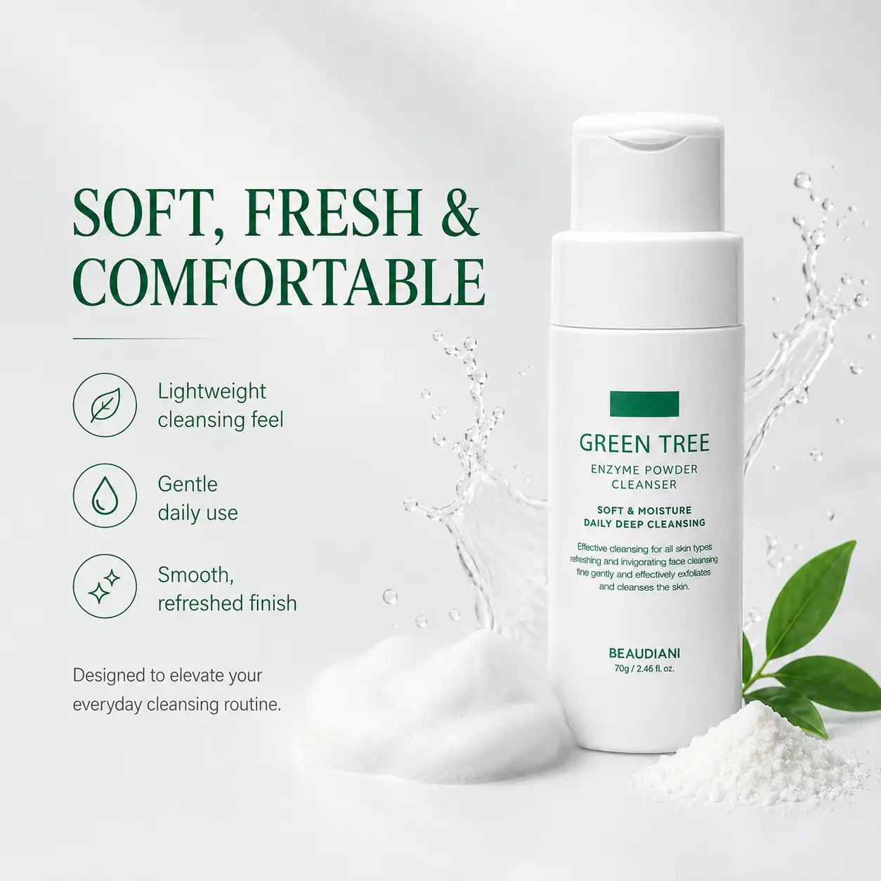 BEAUDIANI Green Tree Enzyme Powder Cleanser Base 70g