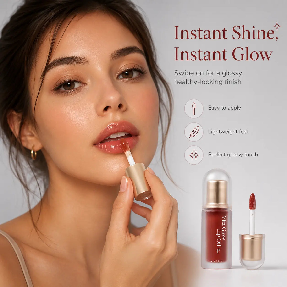 AXIS-Y Vegan Lip Oil for Glowing Lips 3 Colors 4.5g