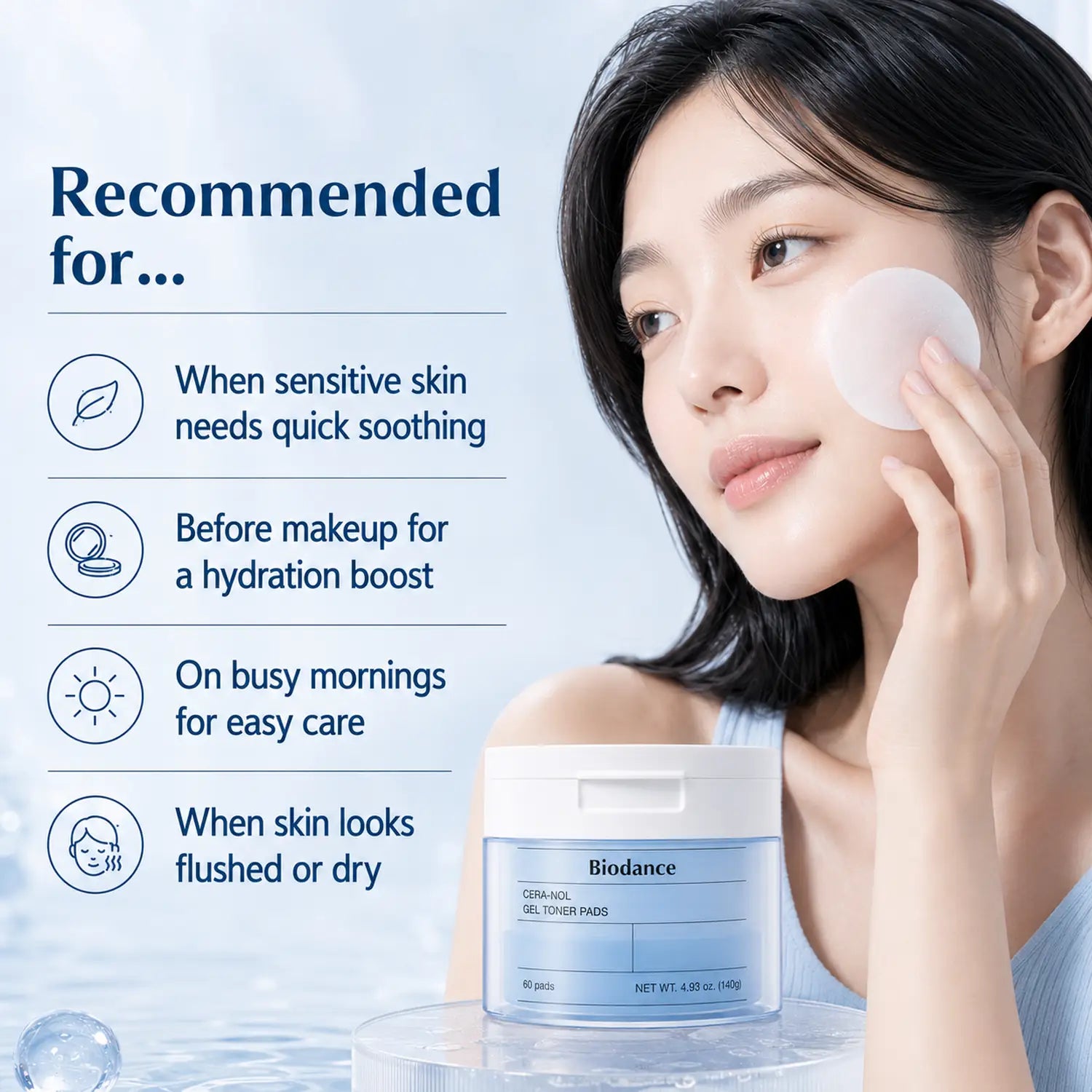 BIODANCE Cera Nol Gel Toner Pads 60 Pads