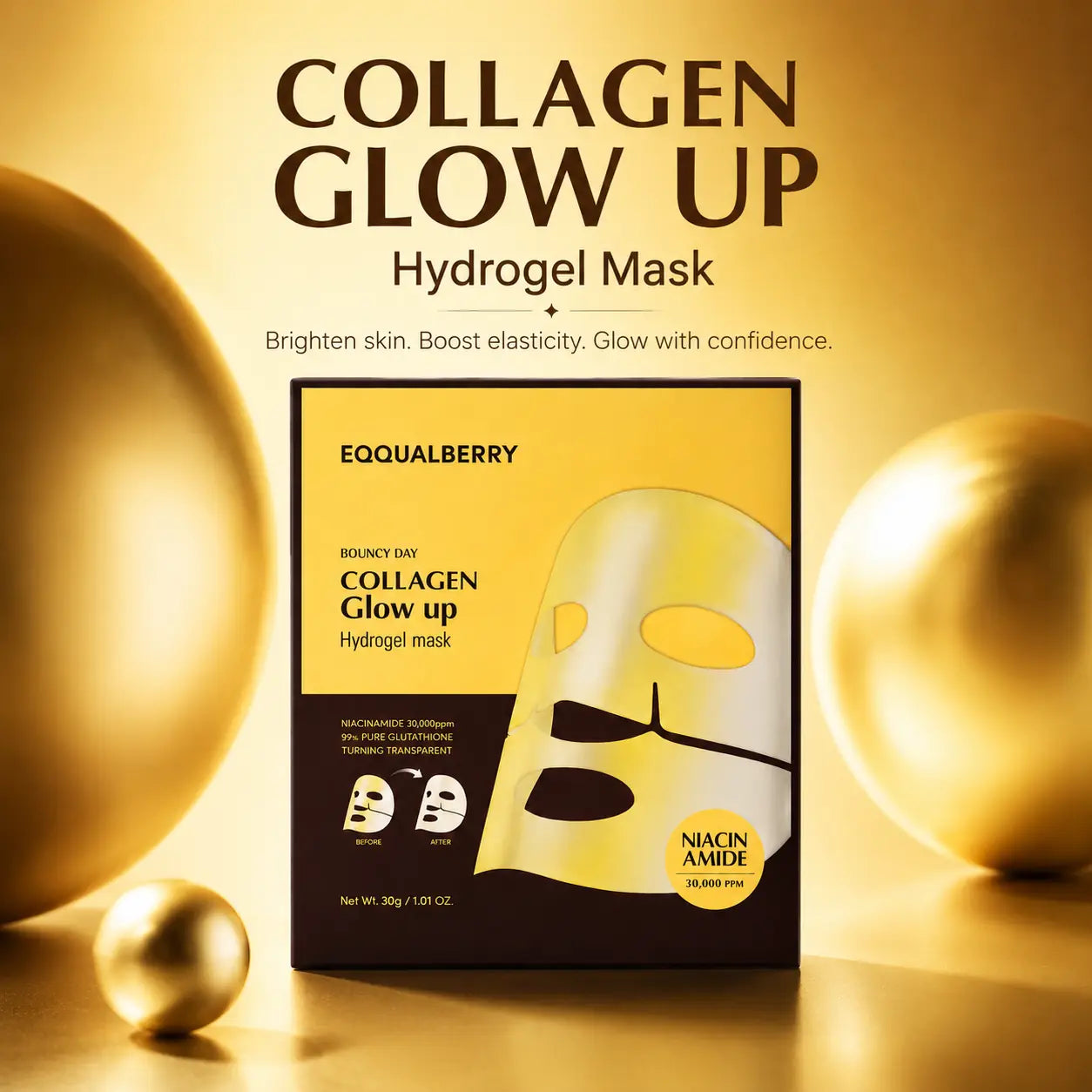 EQQUALBERRY Collagen Glow Up Hydrogel Mask 30g 1pc