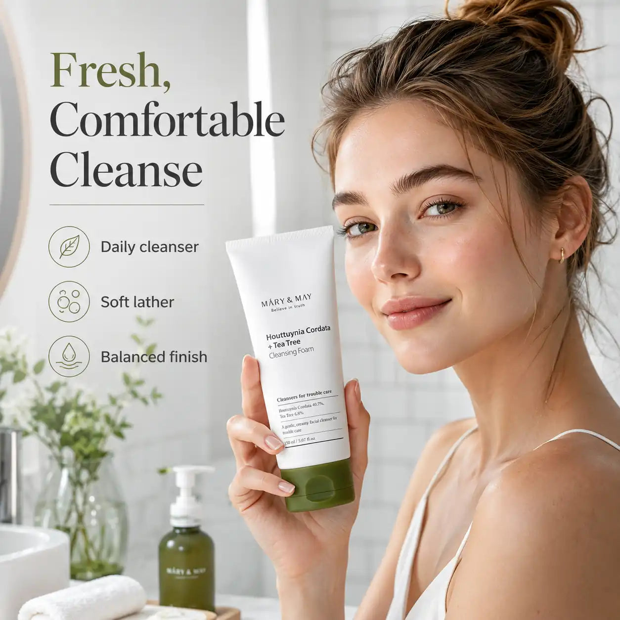 Mary&May Houttuynia Cordata + Tea Tree Cleansing Foam 150ml