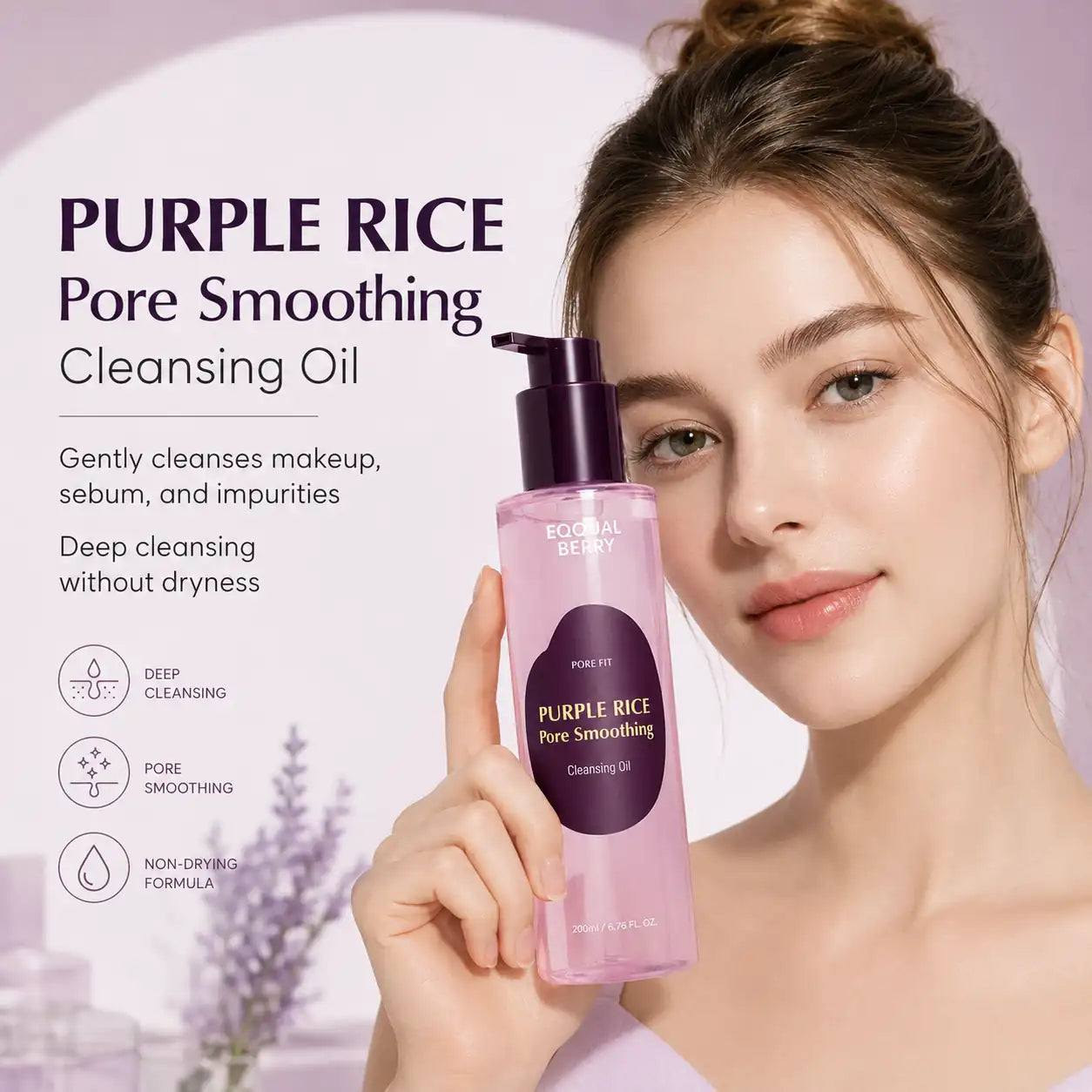 EQQUALBERRY Purple Rice Pore Smoothing Cleansing Oil 200ml