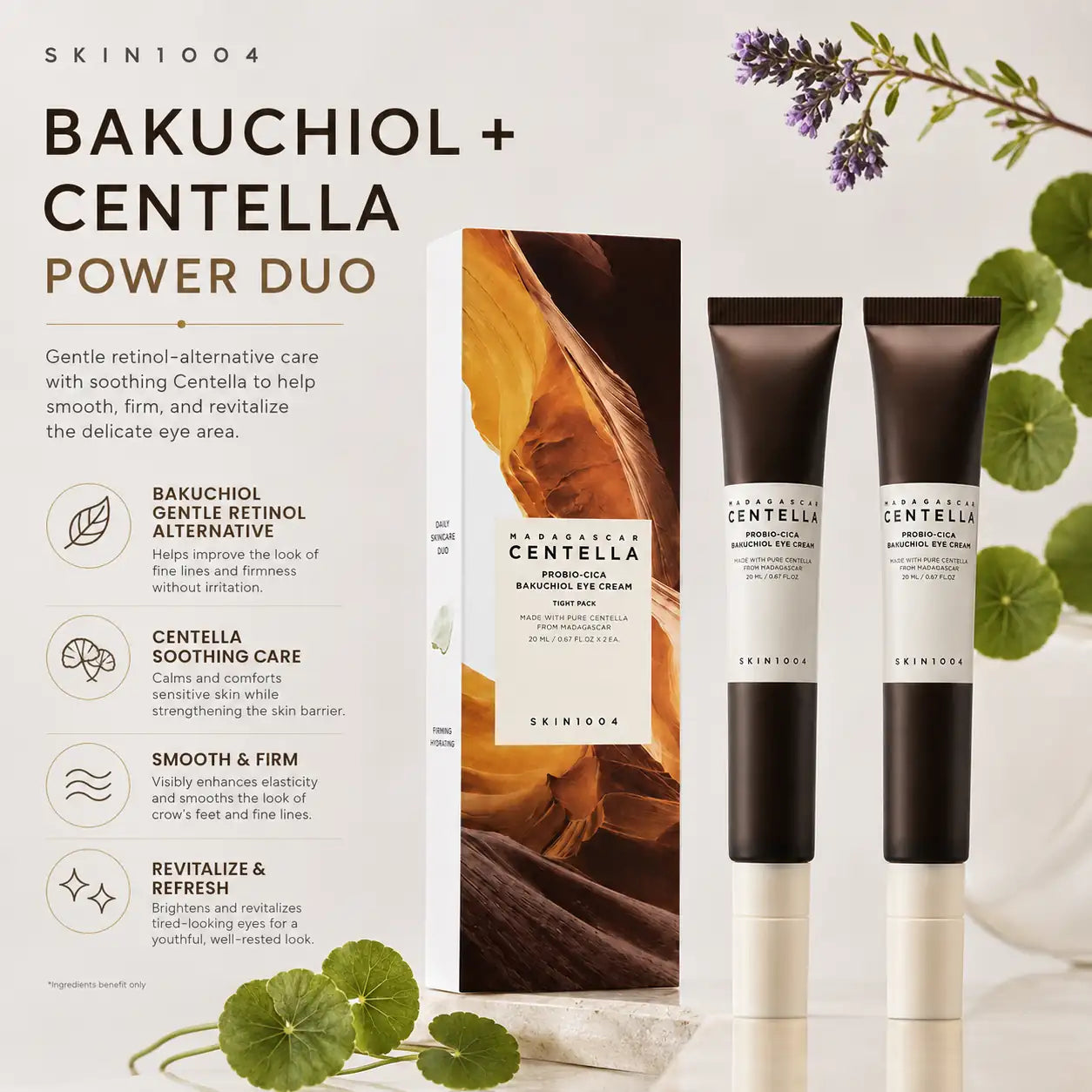 SKIN1004 Madagascar Centella Probio-Cica Bakuchiol Eye Cream Twin Pack 2x20ml