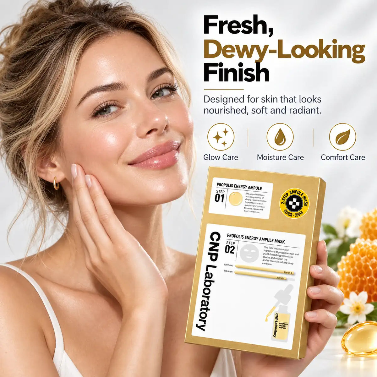 CNP Laboratory 2 Step Propolis Energy Active Ampule Mask ( ) 5 Sheets