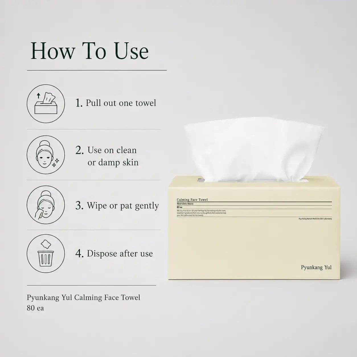 Pyunkang Yul Calming Face Towel 80ea