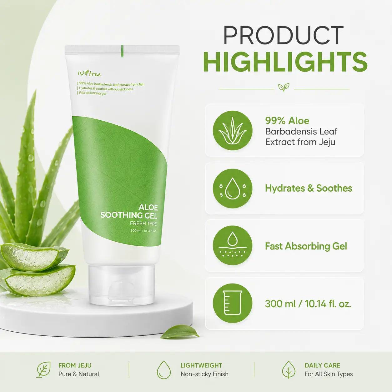 Isntree Aloe Soothing Gel Fresh Type Moisturiser 300ml
