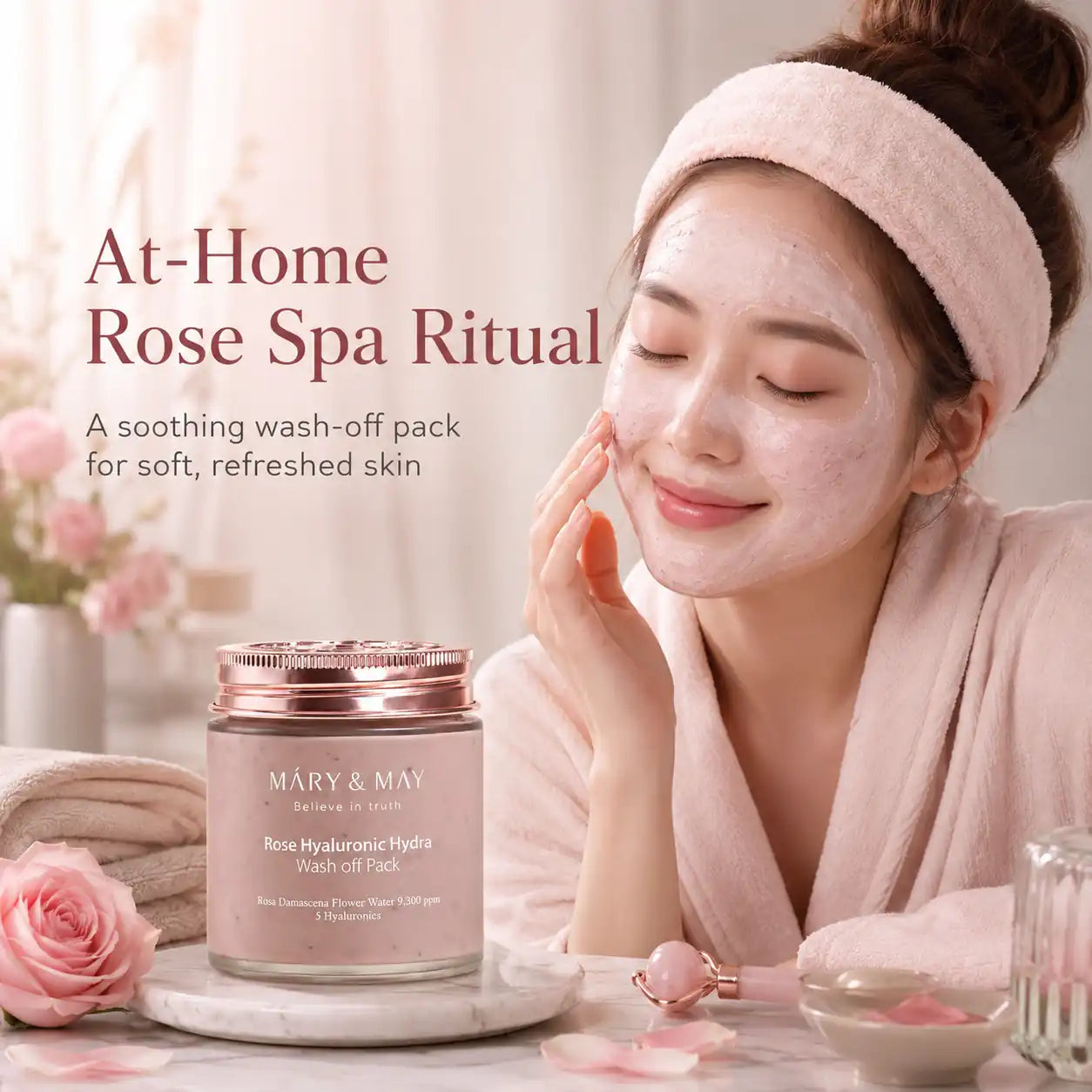 Mary&May Rose Hyaluronic Hydra Wash Off Pack 125g