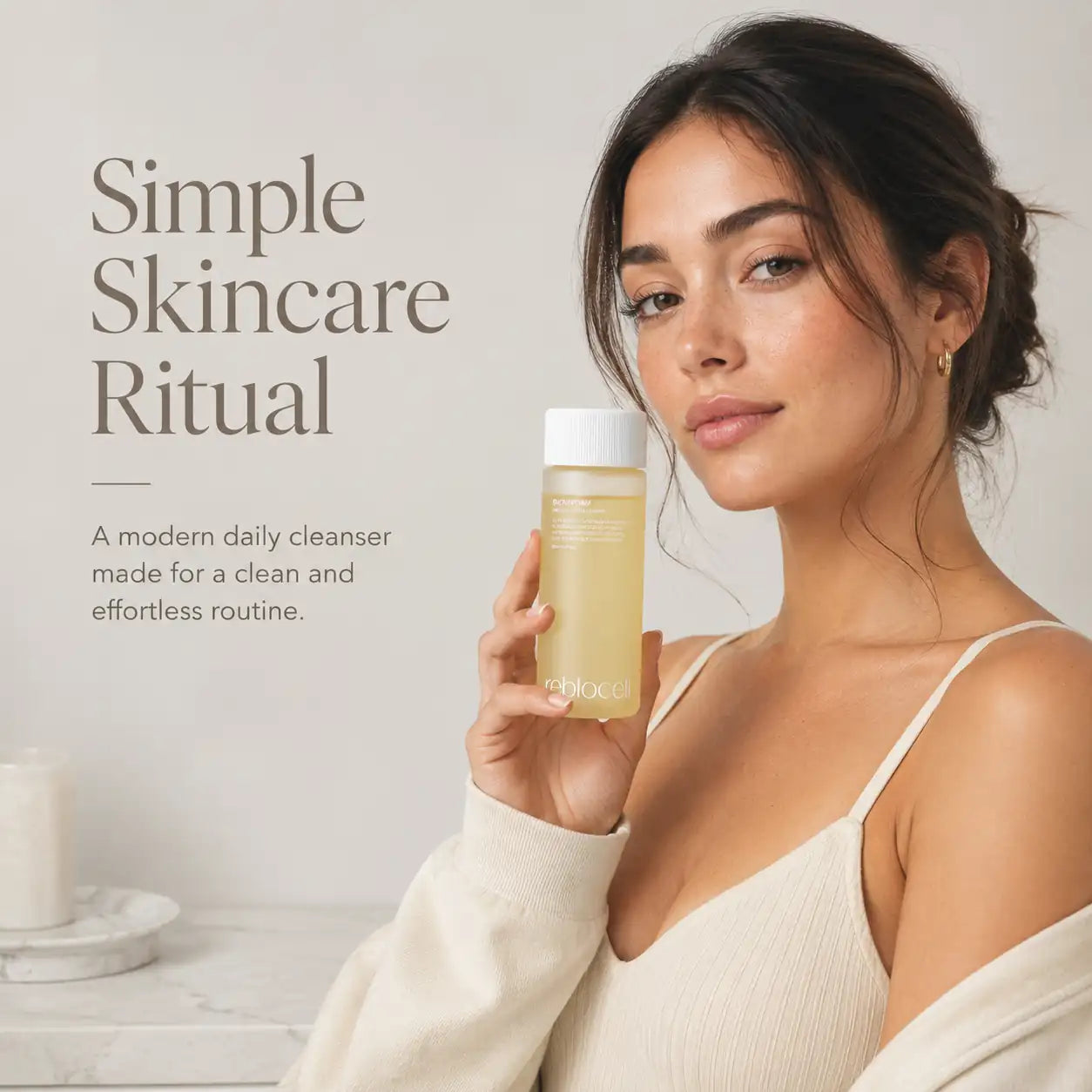 cleanser being massaged onto skin