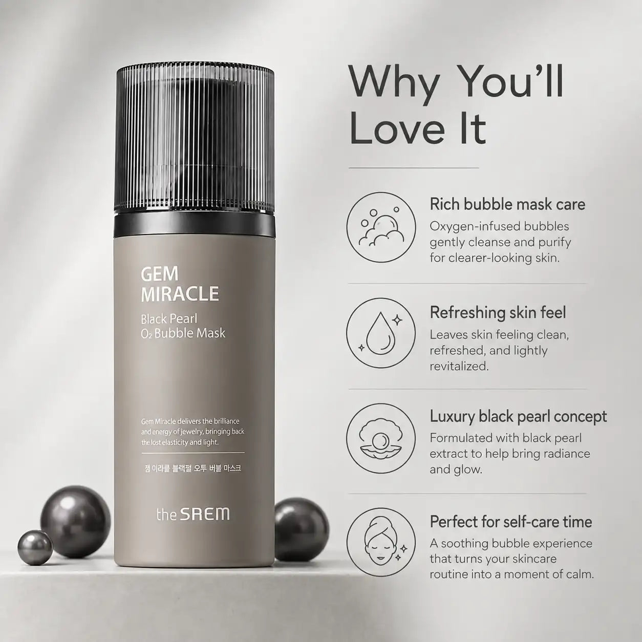 The Saem Gem Miracle Black Pearl 02 Bubble Mask 105g
