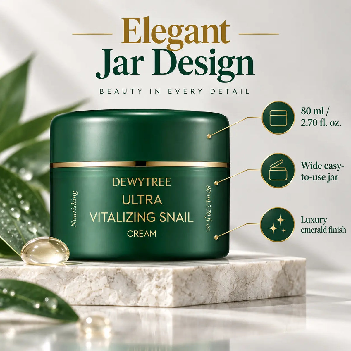 DEWYTREE Ultra Vitalizing Snail Cream Nail Polish Nail Color 80ml